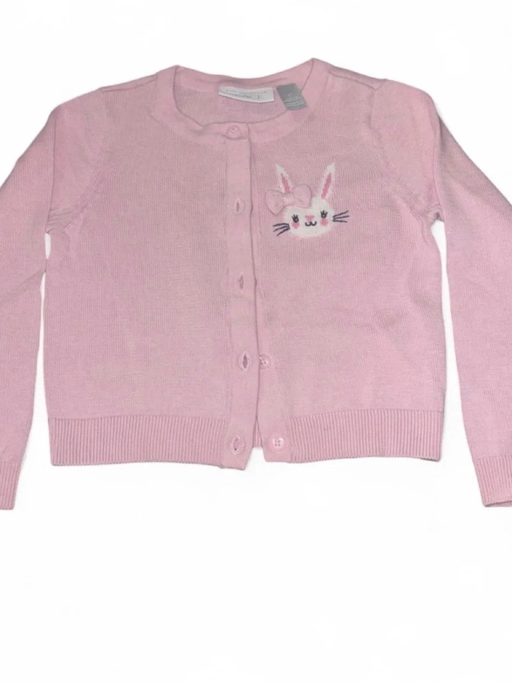 The Children's Place Pink Bunny Embroidered Cardigan
